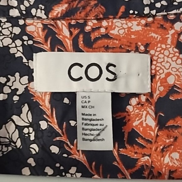 COS Multicolor Abstract Print Oversized Cotton Shirt S - Picture 4 of 6